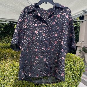 Floral Black Women's Top